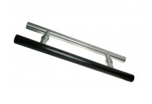 Pull-handles are now available in combined finish of satin stainless steel and black.